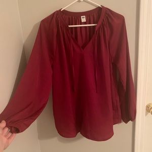old navy cranberry blouse